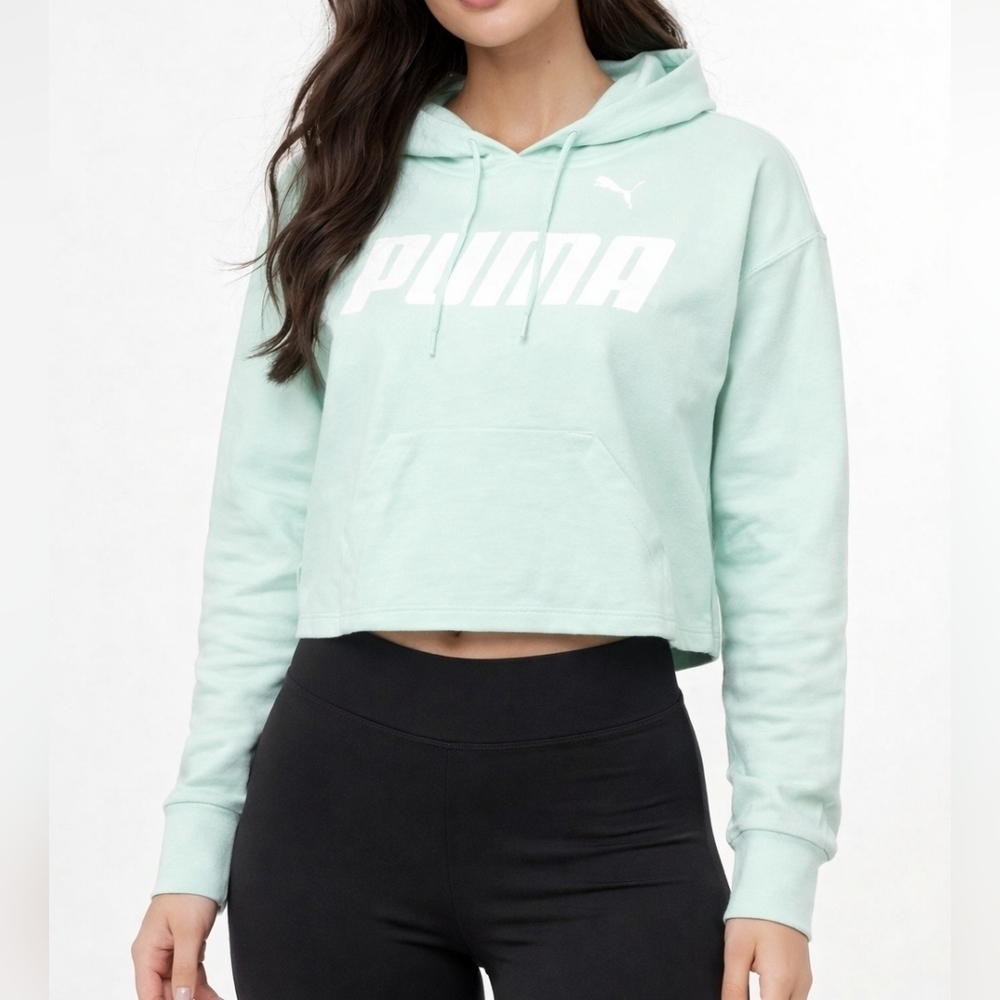 Puma Mint Green Cropped Hoodie Size XL